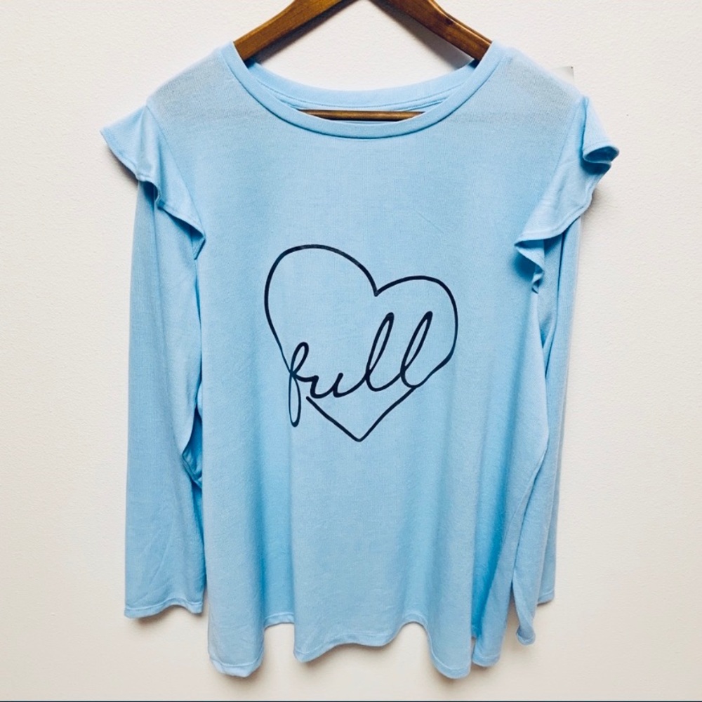 NEW Lane Bryant Blue Ruffle Shoulder Sweater 22/24